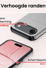 NoXx NoXx iPhone Air Hoesje Pashouder Hard Met Screenprotector - Grijs