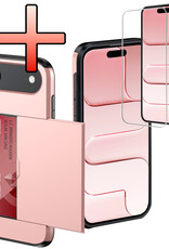 NoXx NoXx iPhone Air Hoesje Pashouder Hard Met Screenprotector - Rosé Goud