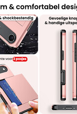 NoXx NoXx iPhone Air Hoesje Pashouder Hard Met Screenprotector - Rosé Goud