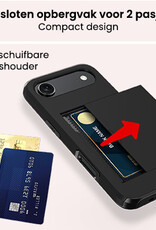 NoXx NoXx iPhone Air Hoesje Pashouder Hard Met Screenprotector - Zwart