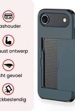 NoXx NoXx iPhone Air Hoesje Pashouder Hard Met 2x Screenprotector - Donker Blauw