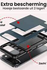 NoXx NoXx iPhone Air Hoesje Pashouder Hard Met 2x Screenprotector - Donker Blauw