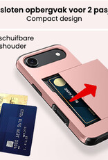 NoXx NoXx iPhone Air Hoesje Pashouder Hard Met 2x Screenprotector - Rosé Goud