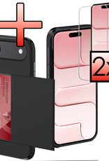 NoXx NoXx iPhone Air Hoesje Pashouder Hard Met 2x Screenprotector - Zwart
