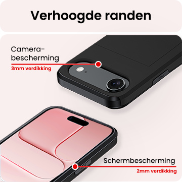 NoXx NoXx iPhone Air Hoesje Pashouder Hard Met 2x Screenprotector - Zwart