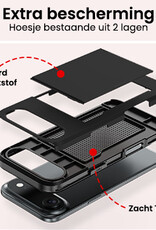 NoXx NoXx iPhone Air Hoesje Pashouder Hard Met 2x Screenprotector - Zwart