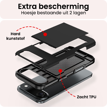 NoXx NoXx iPhone Air Hoesje Pashouder Hard Met 2x Screenprotector - Zwart