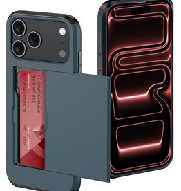 NoXx NoXx iPhone 17 Pro Hoesje Pashouder Hard - Donker Blauw