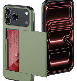 NoXx NoXx iPhone 17 Pro Hoesje Pashouder Hard - Donker Groen