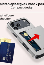 NoXx NoXx iPhone 17 Pro Hoesje Pashouder Hard - Grijs