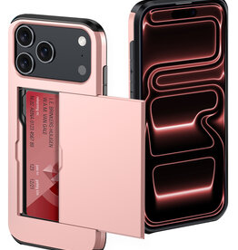 NoXx NoXx iPhone 17 Pro Hoesje Pashouder Hard - Rosé Goud