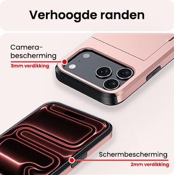 NoXx NoXx iPhone 17 Pro Hoesje Pashouder Hard - Rosé Goud