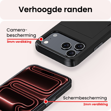 NoXx NoXx iPhone 17 Pro Hoesje Pashouder Hard - Zwart