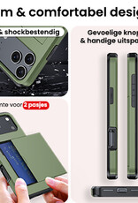 NoXx NoXx iPhone 17 Pro Hoesje Pashouder Hard Met Screenprotector - Donker Groen
