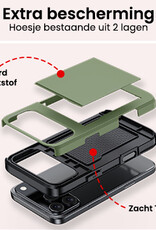 NoXx NoXx iPhone 17 Pro Hoesje Pashouder Hard Met Screenprotector - Donker Groen