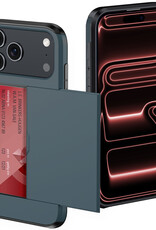 NoXx NoXx iPhone 17 Pro Max Hoesje Pashouder Hard - Donker Blauw