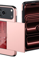 NoXx NoXx iPhone 17 Pro Max Hoesje Pashouder Hard - Rosé Goud