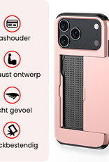 NoXx NoXx iPhone 17 Pro Max Hoesje Pashouder Hard - Rosé Goud