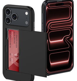 NoXx NoXx iPhone 17 Pro Max Hoesje Pashouder Hard - Zwart