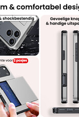 NoXx NoXx iPhone 17 Pro Max Hoesje Pashouder Hard Met Screenprotector - Grijs
