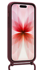 NoXx NoXx iPhone 17 Hoesje Pashouder met Koord Met Screenprotector - Aubergine