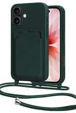 NoXx NoXx iPhone 17 Hoesje Pashouder met Koord - Donkergroen