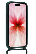 NoXx NoXx iPhone 17 Hoesje Pashouder met Koord Met Screenprotector - Donkergroen