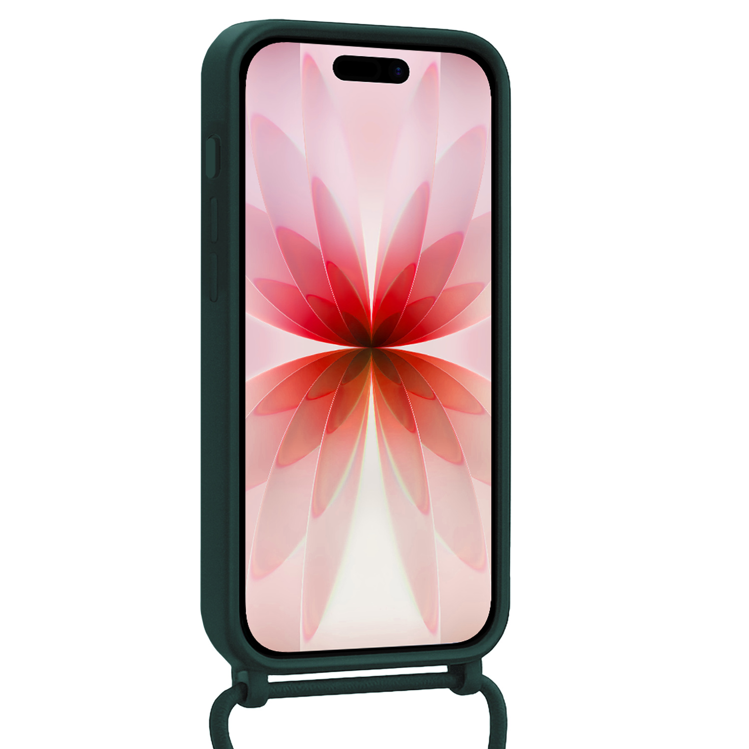 NoXx NoXx iPhone 17 Hoesje Pashouder met Koord Met 2x Screenprotector - Donkergroen