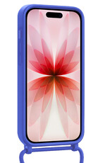 NoXx NoXx iPhone 17 Hoesje Pashouder met Koord Met 2x Screenprotector - Fel Blauw