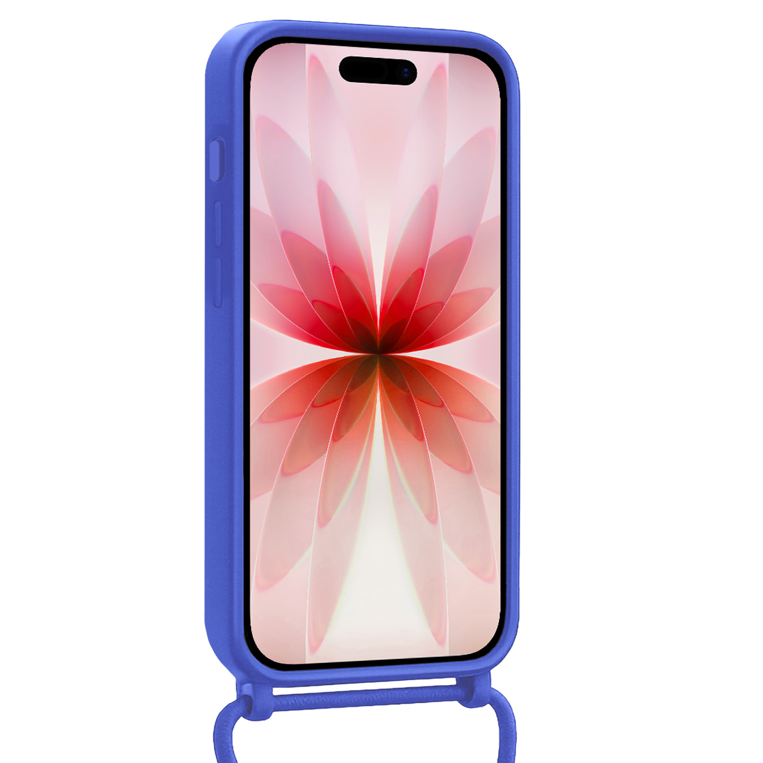 NoXx NoXx iPhone 17 Hoesje Pashouder met Koord Met 2x Screenprotector - Fel Blauw