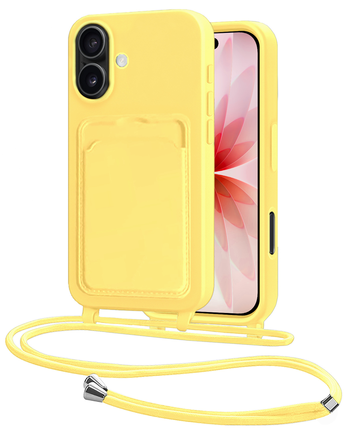 NoXx NoXx iPhone 17 Hoesje Pashouder met Koord - Geel