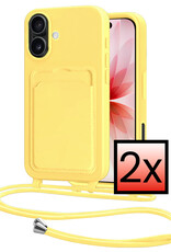 NoXx NoXx iPhone 17 Hoesje Pashouder met Koord - Geel - 2 PACK