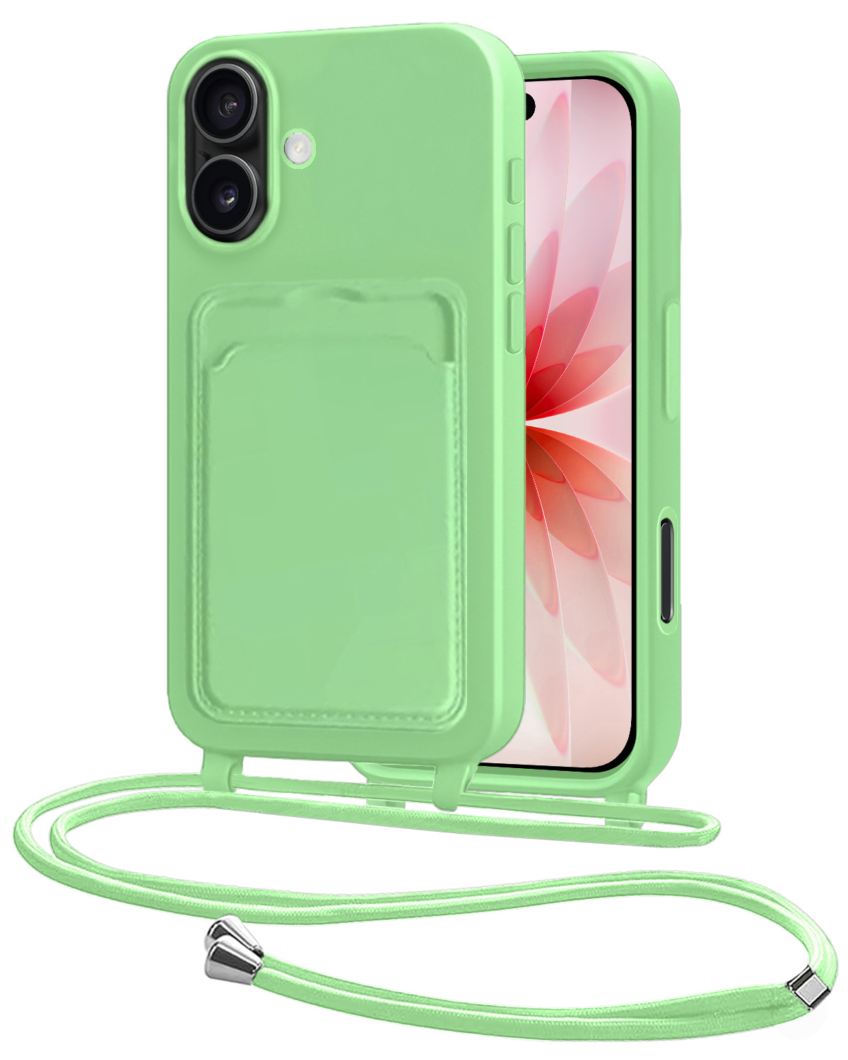 NoXx NoXx iPhone 17 Hoesje Pashouder met Koord - Groen