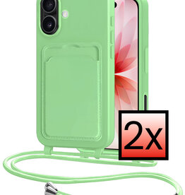 NoXx NoXx iPhone 17 Hoesje Pashouder met Koord - Groen - 2 PACK