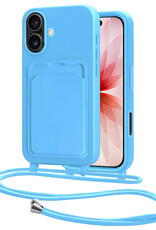 NoXx NoXx iPhone 17 Hoesje Pashouder met Koord - Lichtblauw