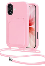 NoXx NoXx iPhone 17 Hoesje Pashouder met Koord - Lichtroze