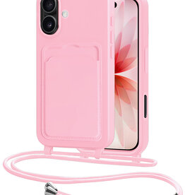 NoXx NoXx iPhone 17 Hoesje Pashouder met Koord - Lichtroze