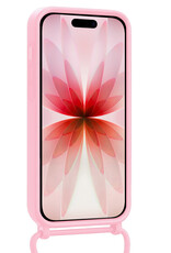 NoXx NoXx iPhone 17 Hoesje Pashouder met Koord Met 2x Screenprotector - Lichtroze