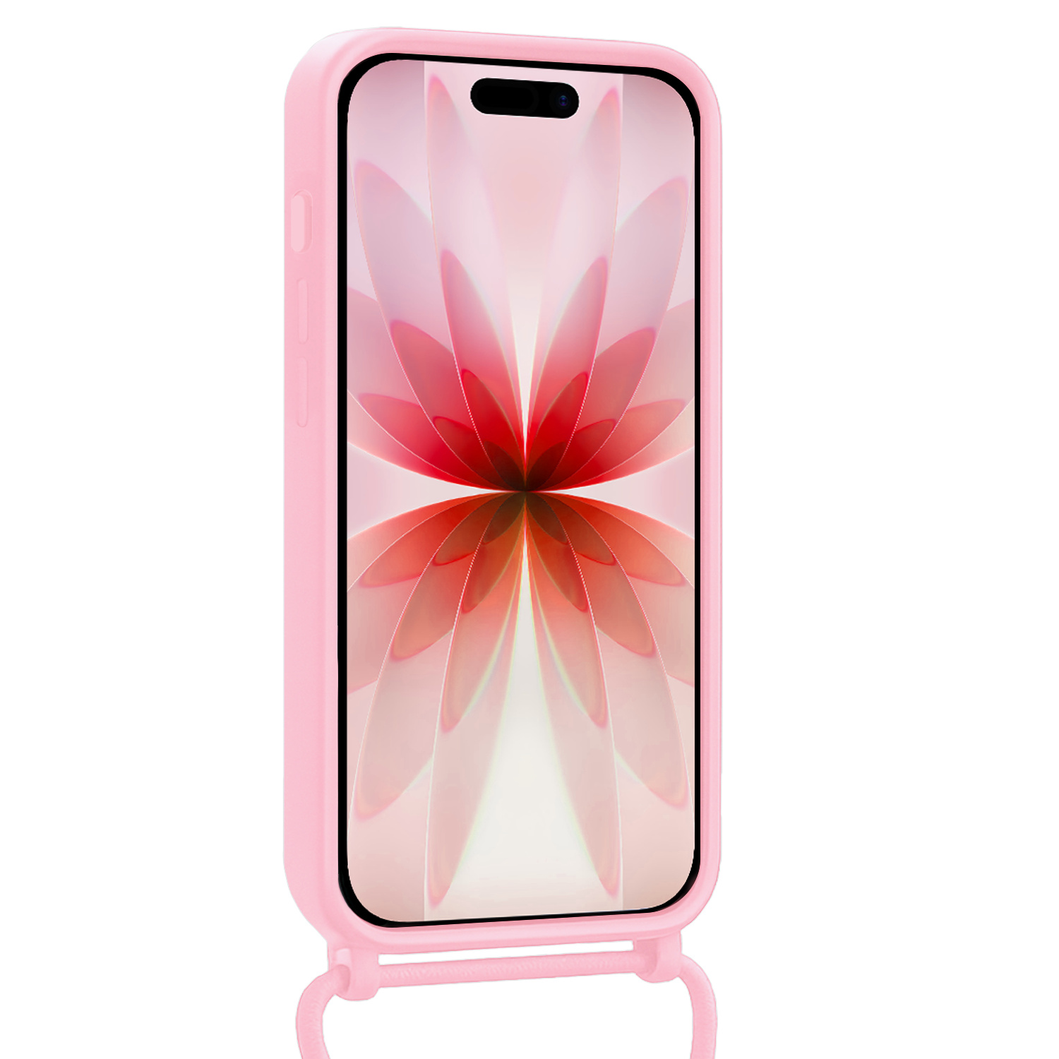 NoXx NoXx iPhone 17 Hoesje Pashouder met Koord Met 2x Screenprotector - Lichtroze