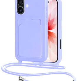NoXx NoXx iPhone 17 Hoesje Pashouder met Koord - Lila