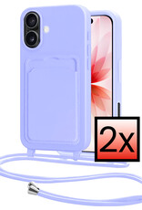 NoXx NoXx iPhone 17 Hoesje Pashouder met Koord - Lila - 2 PACK