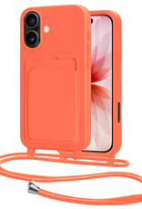 NoXx NoXx iPhone 17 Hoesje Pashouder met Koord - Papaya