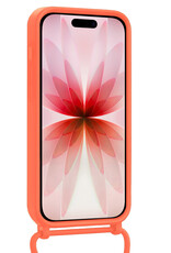 NoXx NoXx iPhone 17 Hoesje Pashouder met Koord Met 2x Screenprotector - Papaya