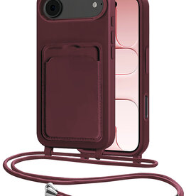 NoXx NoXx iPhone Air Hoesje Pashouder met Koord - Aubergine