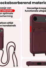 NoXx NoXx iPhone Air Hoesje Pashouder met Koord - Aubergine