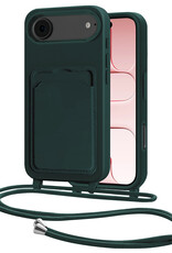 NoXx NoXx iPhone Air Hoesje Pashouder met Koord - Donkergroen