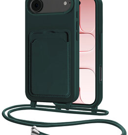 NoXx NoXx iPhone Air Hoesje Pashouder met Koord - Donkergroen