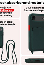 NoXx NoXx iPhone Air Hoesje Pashouder met Koord Met 2x Screenprotector - Donkergroen