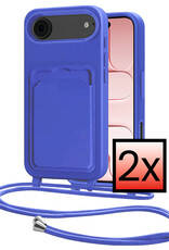 NoXx NoXx iPhone Air Hoesje Pashouder met Koord - Fel Blauw - 2 PACK