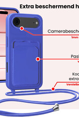 NoXx NoXx iPhone Air Hoesje Pashouder met Koord - Fel Blauw - 2 PACK